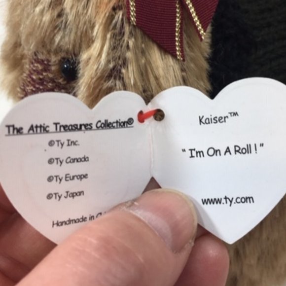 NEW TY The Attic Treasures Collection Kaiser Dog Handmade Jointed Retired Vtg - Picture 8 of 10